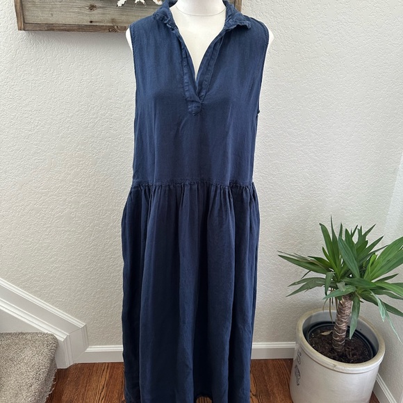 Frank & Eileen Dresses & Skirts - Frank & Eileen Daphne Navy Sleeveless Dress 100% linen Size Large